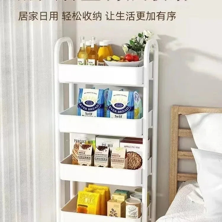 Space-saving rack designed to organize and store kitchen essentials efficiently.