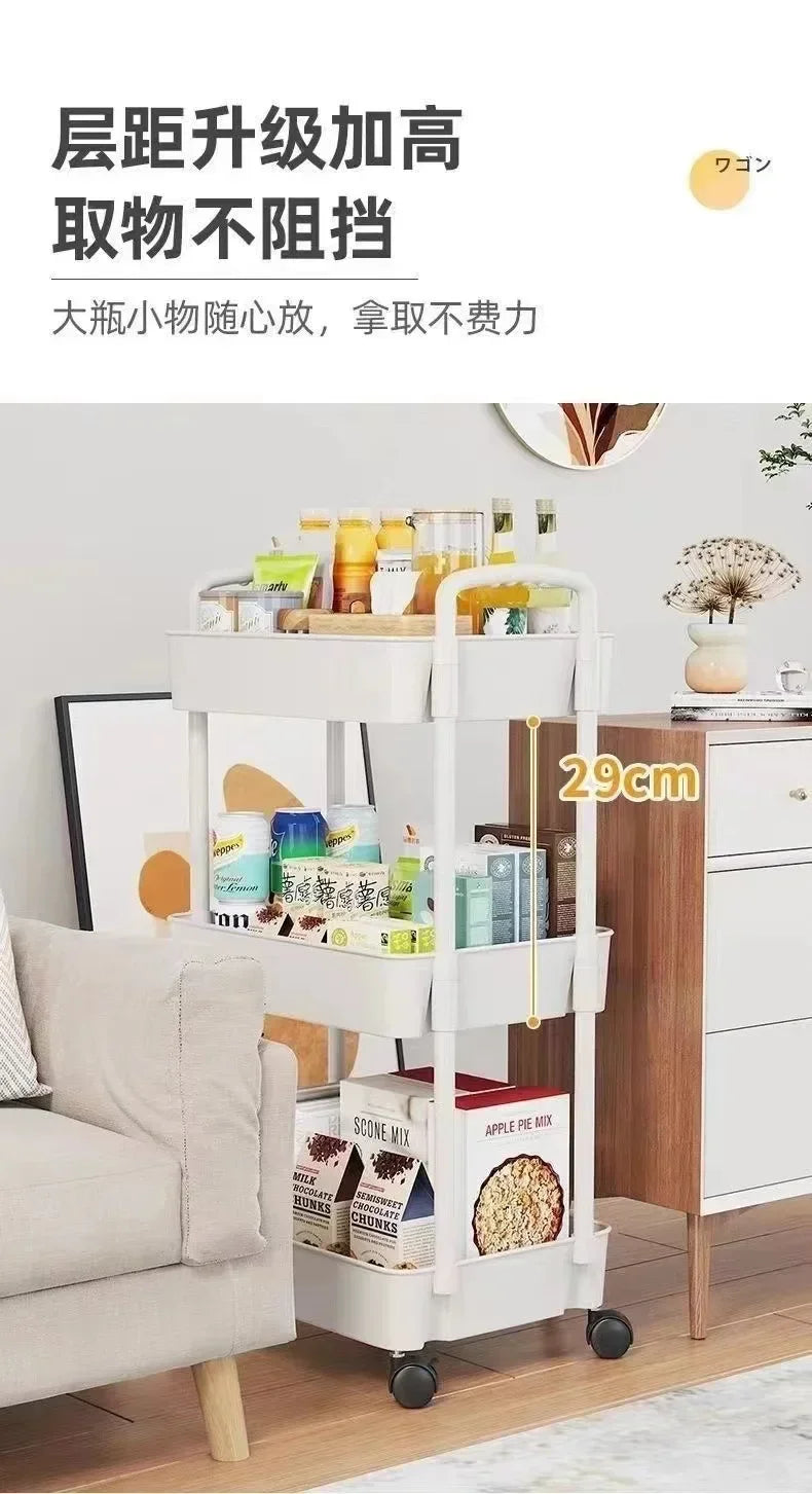 Space-saving rack designed to organize and store kitchen essentials efficiently.