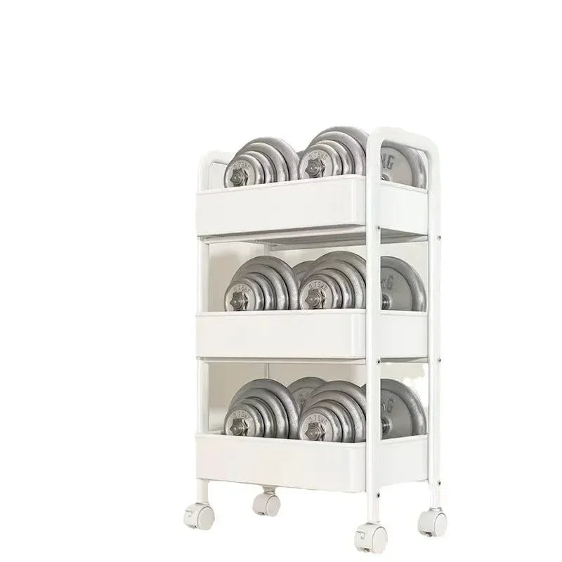 Space-saving rack designed to organize and store kitchen essentials efficiently.