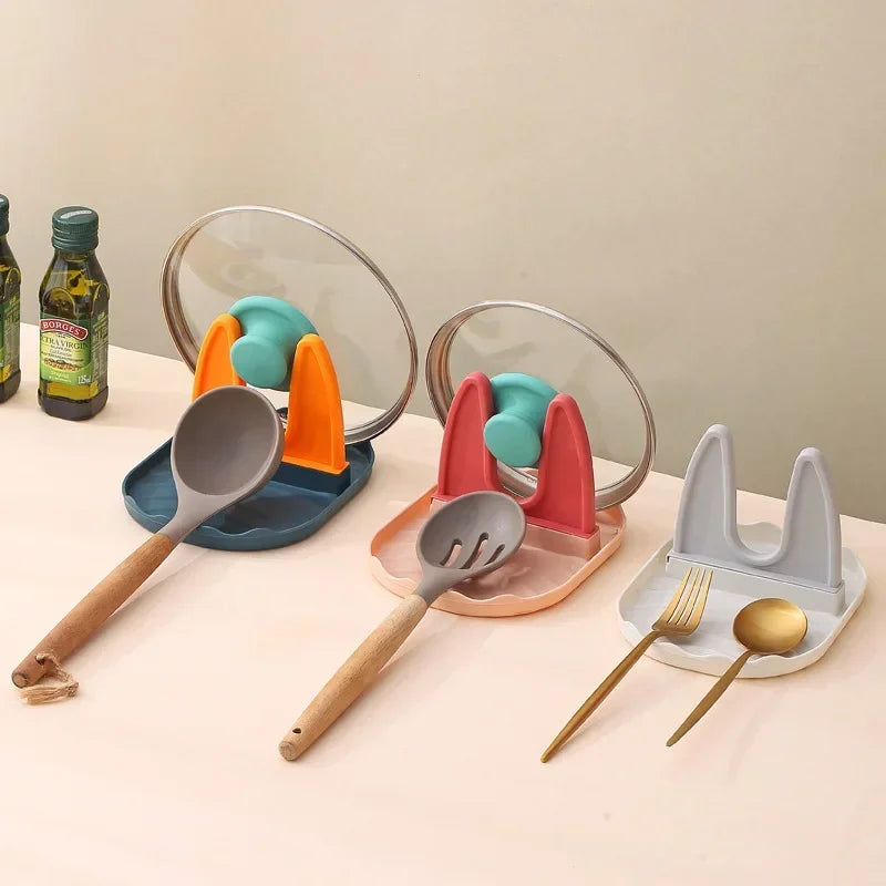 Spoon, spatula and pot lid holder