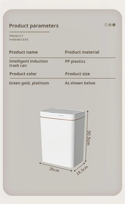 Our smart bathroom bin features touchless operation and a sleek design, offering a hygienic and convenient waste disposal solution.