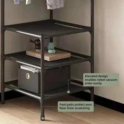 Stylish, space-efficient rack for organizing clothes in any corner.