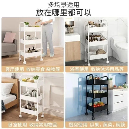 Space-saving rack designed to organize and store kitchen essentials efficiently.