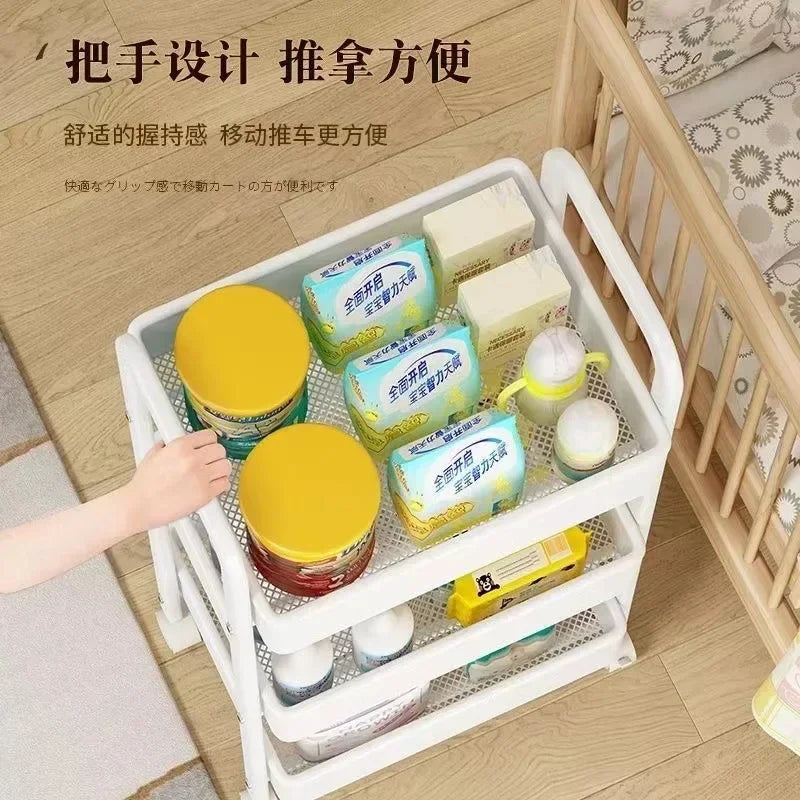 Space-saving rack designed to organize and store kitchen essentials efficiently.