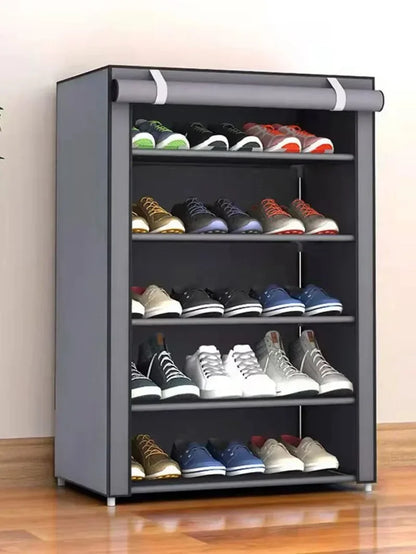 Compact, stylish cabinet designed to neatly organize and store your shoes while saving space.