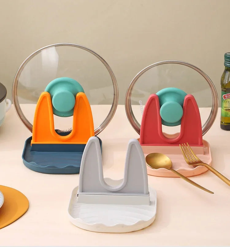 Spoon, spatula and pot lid holder