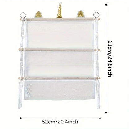 Hanging storage, perfect for kids room.