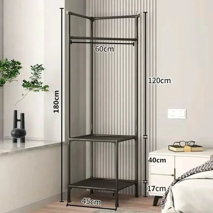 Stylish, space-efficient rack for organizing clothes in any corner.