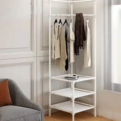 Stylish, space-efficient rack for organizing clothes in any corner.