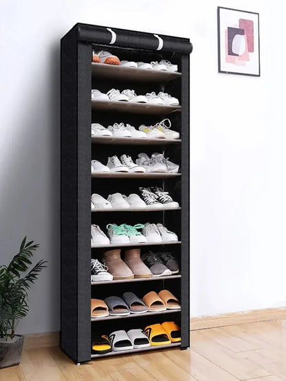 Compact, stylish cabinet designed to neatly organize and store your shoes while saving space.