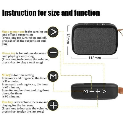 Portable Bluetooth speaker with good sound quality.