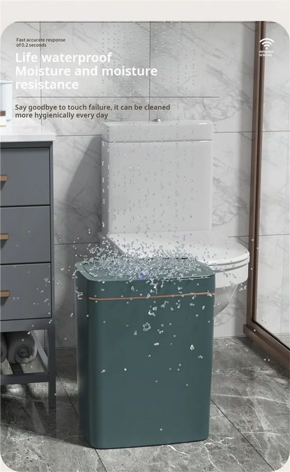 Our smart bathroom bin features touchless operation and a sleek design, offering a hygienic and convenient waste disposal solution.