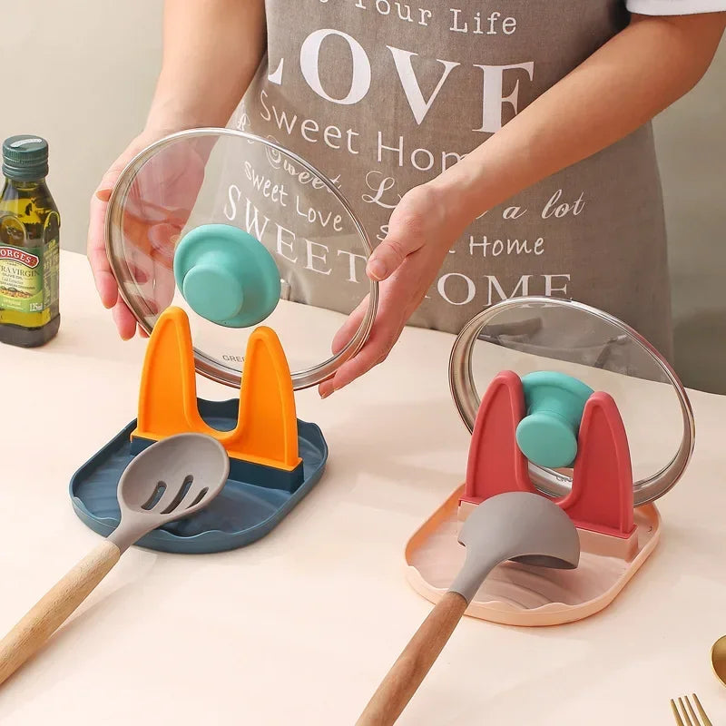 Spoon, spatula and pot lid holder