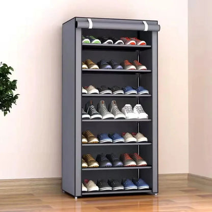 Compact, stylish cabinet designed to neatly organize and store your shoes while saving space.