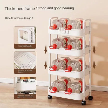 Space-saving rack designed to organize and store kitchen essentials efficiently.