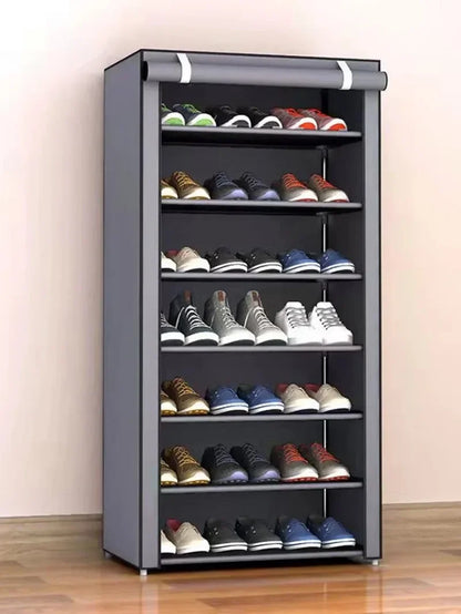 Compact, stylish cabinet designed to neatly organize and store your shoes while saving space.