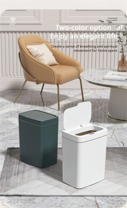 Our smart bathroom bin features touchless operation and a sleek design, offering a hygienic and convenient waste disposal solution.