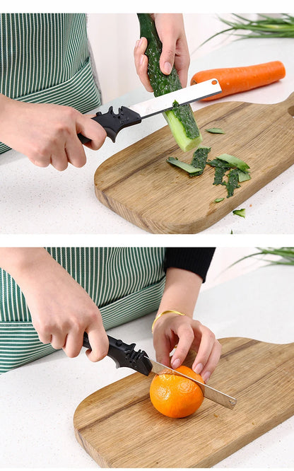 3-in-1 Kitchen Tool: Knife, Chopping Board & Scissors for Effortless Meal Prep.