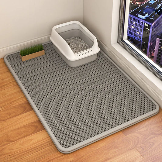 Our durable cat litter mat traps debris, keeping your floors clean while providing a soft, comfortable surface for your cat.