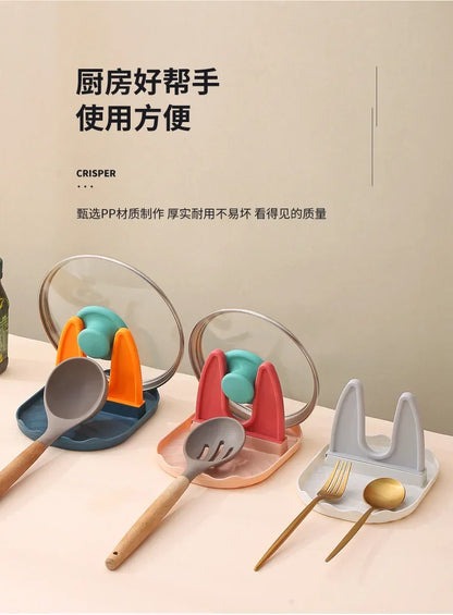 Spoon, spatula and pot lid holder